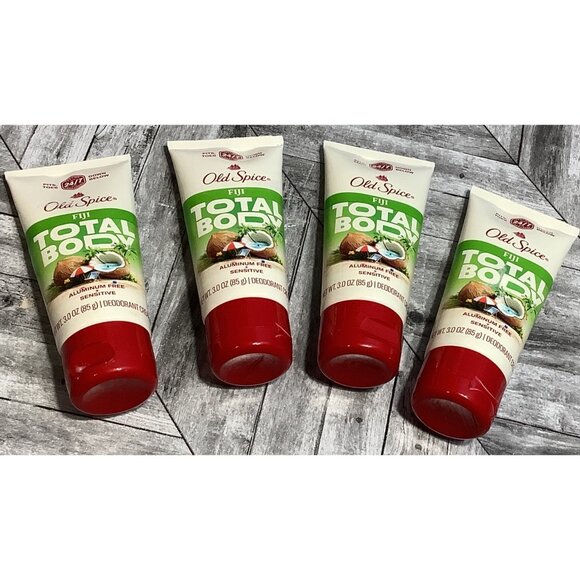 4 Old Spice Fiji Total Body Deodorant Cream  Aluminum-Free  3 Oz Tubes - Picture 1 of 3